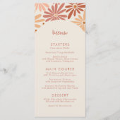 オレンジとピンクのレトロフローラGroovyベビーシャワー メニュー (正面)