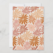 オレンジとピンクのレトロフローラGroovyベビーシャワー 招待状 (裏面)