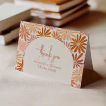 オレンジとピンクのレトロフローラGroovyベビー折り畳み