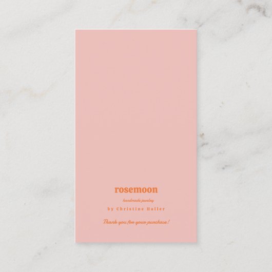 オレンジとピンクのレトロ鮮やかイヤリングカード 名刺 (裏面)