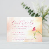 オレンジとピンクのローズ詳細宿泊施設 RSVP カー エンクロージャーカード (スタンド正面)