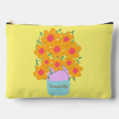 オレンジとピンクの春の花 アクセサリーポーチ (正面)