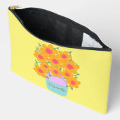 オレンジとピンクの春の花 アクセサリーポーチ (見開き)