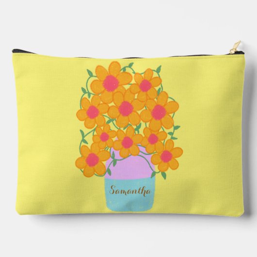 オレンジとピンクの春の花 アクセサリーポーチ (裏面)