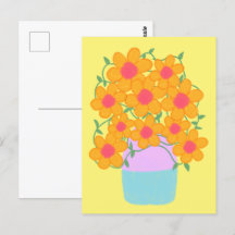 オレンジとピンクの春の花