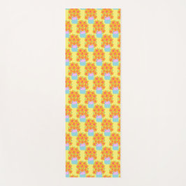 オレンジとピンクの春の花 ヨガマット