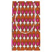 オレンジとピンクの楕円の繰り返し スモールペーパーバッグ (正面)