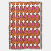 オレンジとピンクの楕円の繰り返し スローブランケット (正面縦)