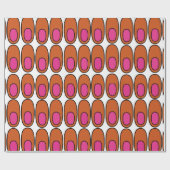 オレンジとピンクの楕円の繰り返し ラッピングペーパー (フラット)