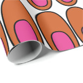 オレンジとピンクの楕円の繰り返し ラッピングペーパー (ロールコーナー)