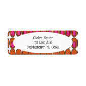 オレンジとピンクの楕円の繰り返し ラベル (正面)