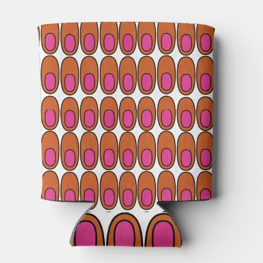 オレンジとピンクの楕円の繰り返し 缶クーラー (裏面)