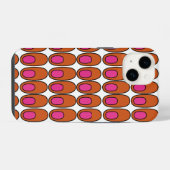 オレンジとピンクの楕円の繰り返し iPhoneケース (裏面横)