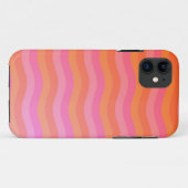 オレンジとピンクの波状ストライプ Case-Mate iPhoneケース (裏面(横))