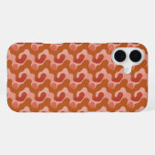 オレンジとピンクの流体の波 iPhoneケース (裏面横)