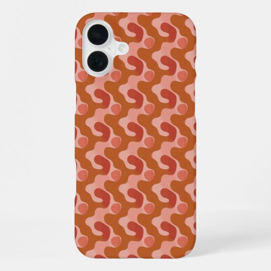 オレンジとピンクの流体の波 iPhoneケース (裏面)