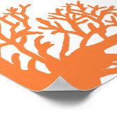 オレンジとピンクの熱帯魚のシーティングチャート ポスター (角)