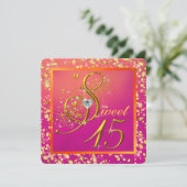 オレンジとピンクの甘い15パーティー 招待状 (スタンド正面)