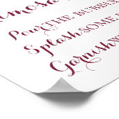 オレンジとピンクの秋の花ミモザ バー サイン ポスター (角)