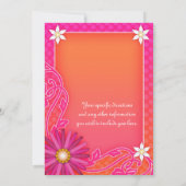 オレンジとピンクの結婚式の披露宴 招待状 (裏面)