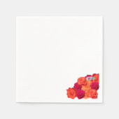 オレンジとピンクの花と輝き – ナプキン スタンダードカクテルナプキン (正面)