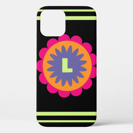 オレンジとピンクの花の形のイラスト Case-Mate iPhoneケース (裏面)