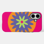 オレンジとピンクの花の形のイラスト Case-Mate iPhoneケース (裏面 (横))