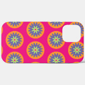 オレンジとピンクの花の形のイラスト Case-Mate iPhoneケース (裏面 (横))