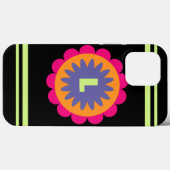 オレンジとピンクの花の形のイラスト Case-Mate iPhoneケース (裏面 (横))