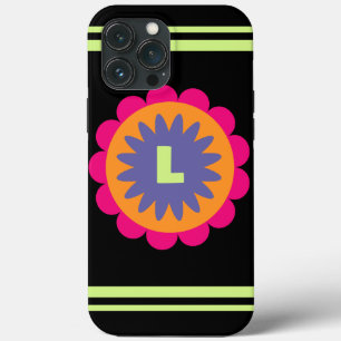 オレンジとピンクの花の形のイラスト iPhone 13 PRO MAXケース