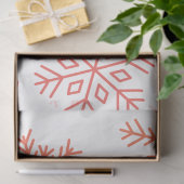 オレンジとピンクの雪の結晶ホワイトクリスマス 薄葉紙 (ギフト)