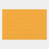 オレンジとピンクストライプのカラフルフローラ鮮やか ラッピングペーパーシート (正面)