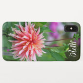 オレンジとピンクダリアフラワーパーソナルイニシャル Case-Mate iPhoneケース (裏面(横))