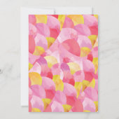 オレンジとピンクマーメイドプールパーティー誕生日 招待状 (裏面)