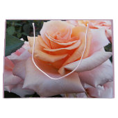 オレンジとピンクローズフローラ ラージペーパーバッグ (正面)