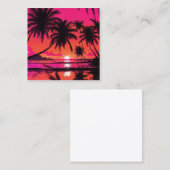 オレンジとピンク鮮やかの夕日のビーチシーン コーリングカード (正面/裏面)