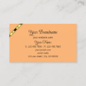 オレンジとピーチとロゴ付き金ゴールド華美ストライプ 名刺 (裏面)