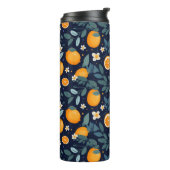 オレンジとフローラの喜びパターン タンブラー (回転左)