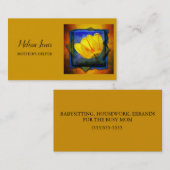 オレンジとフローラ母ヘルパー名刺 コーリングカード (正面/裏面)