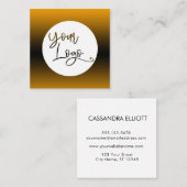 オレンジとブカスタムラックのロゴを追加しまグラデーションす スクエア名刺 (正面/裏面)