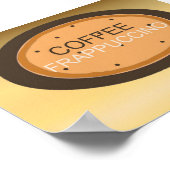 オレンジとブラウンにコーヒーフラプチーノのサイン ポスター (角)