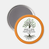 オレンジとブラウンのファミリー懇親会マグネット マグネット (正面/裏面)