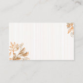 オレンジとブラウンのフローラテーブル座席表 プレイスカード (裏面)