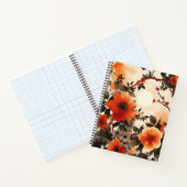 オレンジとブラウンのフローラ春エキゾチック ノートブック (内部)