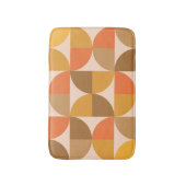 オレンジとブラウンのミッドセンチュリー半円 バスマット (正面縦)