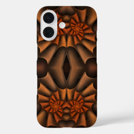 オレンジとブラウンの抽象芸術らせん状秋のAyr iPhone 16ケース