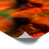 オレンジとブラウンの抽象芸術アートパターン ポスター (角)