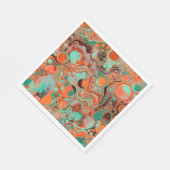 オレンジとブラウンの抽象芸術アート スタンダードランチョンナプキン (角)