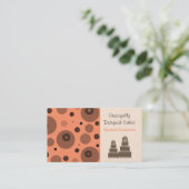 オレンジとブラウンの抽象芸術デザイナーケーキ 名刺 (スタンド正面)