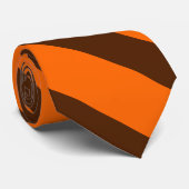 オレンジとブラウンの斜めタイストライプのプ ネクタイ (ロール)